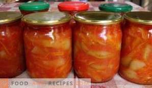 Lattuga da pomodori, peperoni, carote e cipolle per l'inverno