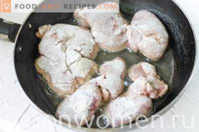 Fegato di pollo fritto con cipolle