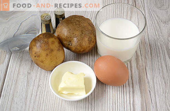 Cottura di purè di patate con latte di consistenza adeguata