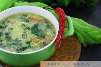 Zuppa di uova di spinaci