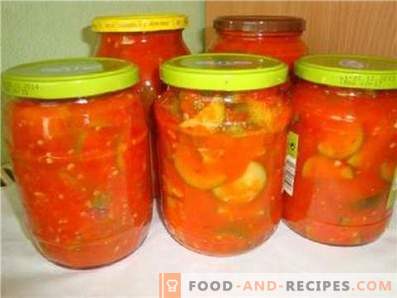 Zucchine in salsa di pomodoro per l'inverno