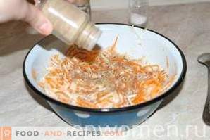 Insalata di cavolo e carota con aglio, condita con aceto